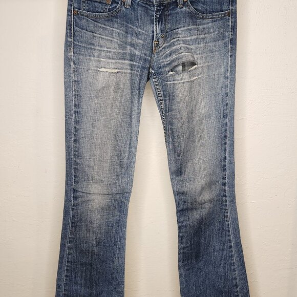 Levi’s 524 Too Superlow Bootcut Jeans – Size 5M – Distressed Medium Wash - Picture 1 of 2